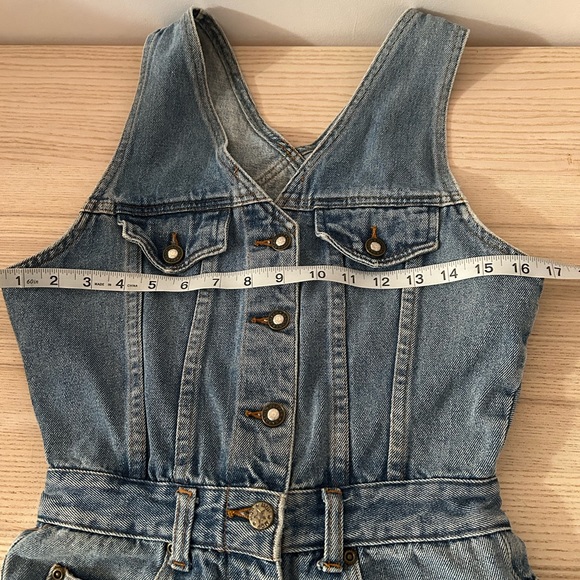 Vintage Sargent Pepper Jeanswear denim shorts jumpsuit suit size 4 - Picture 8 of 10